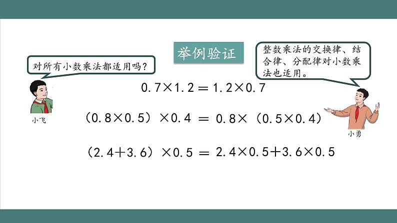 1.4 整数乘法运算律推广到小数（课件+教学设计+学习任务单）五年级上册数学人教版07