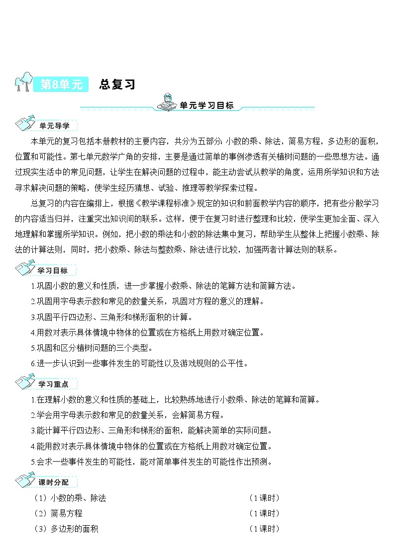 第1课时 小数的乘、除法 导学案第1页