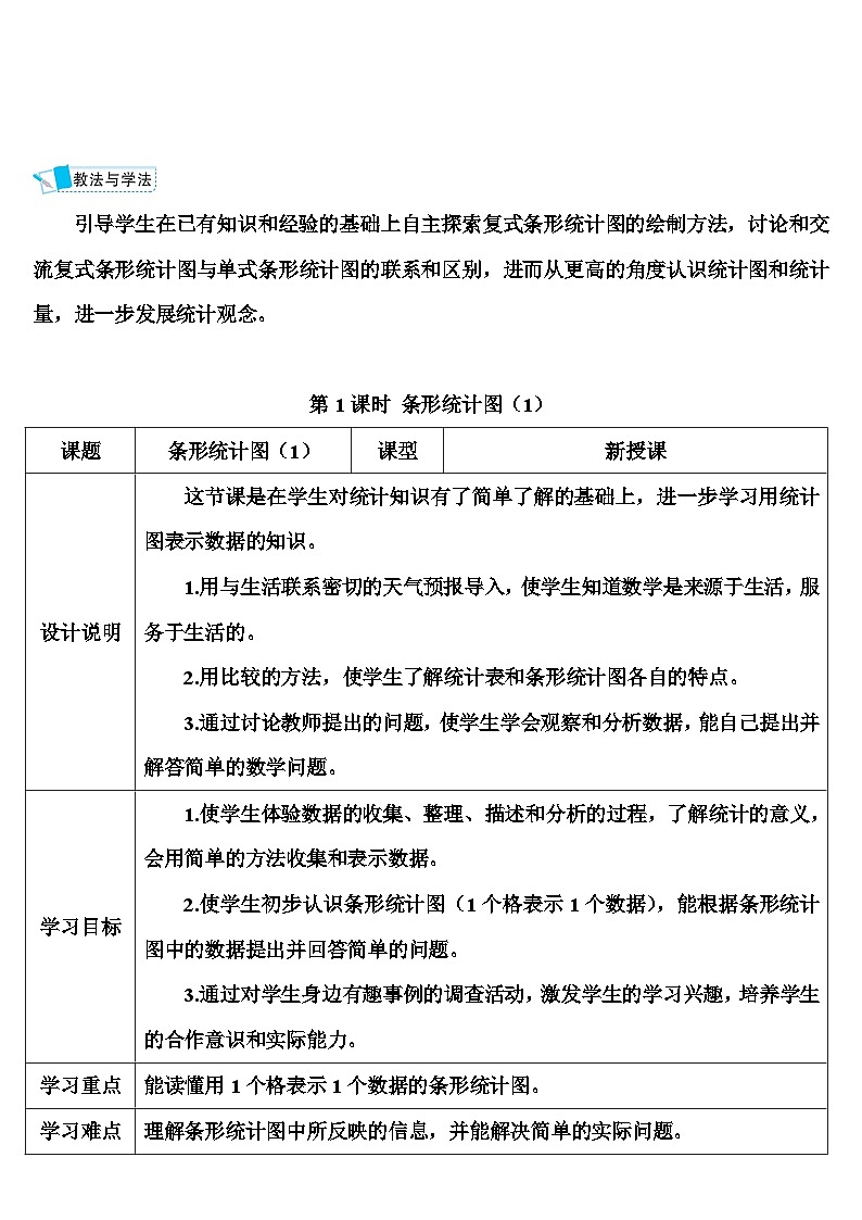 第1课时 条形统计图（1） 导学案第2页