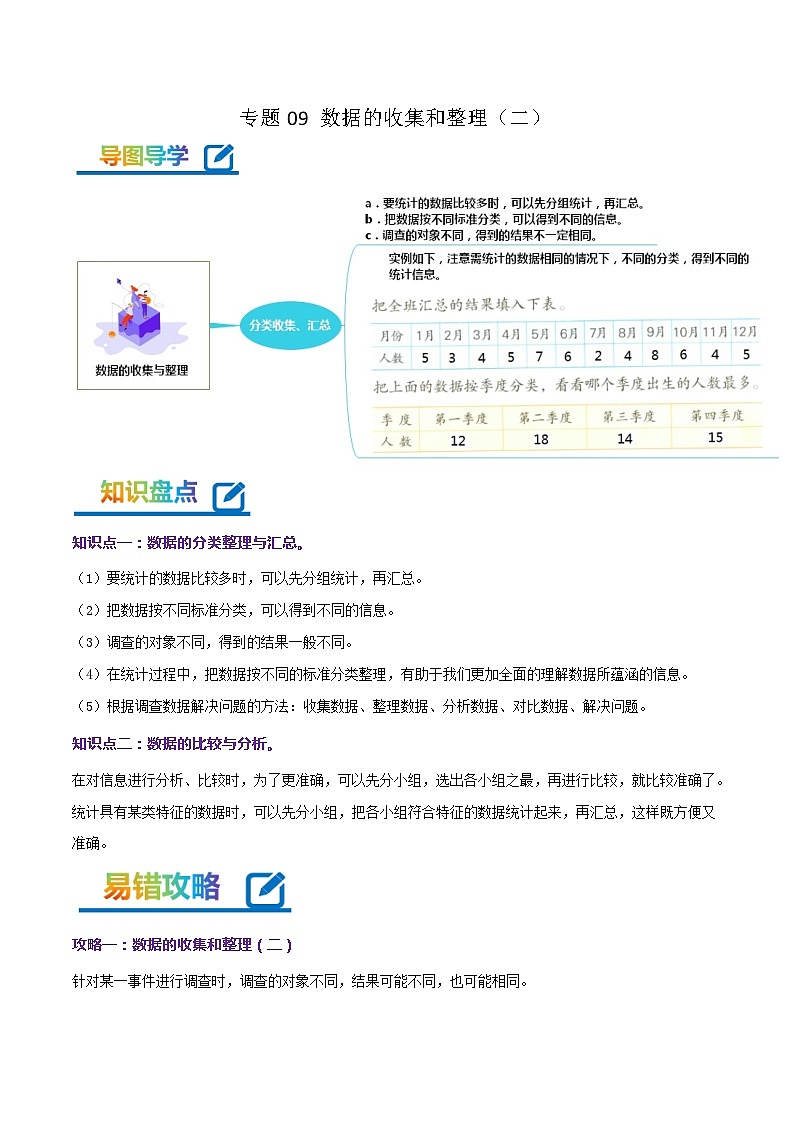 专题09 数据的收集和整理（二）（教师版）第1页