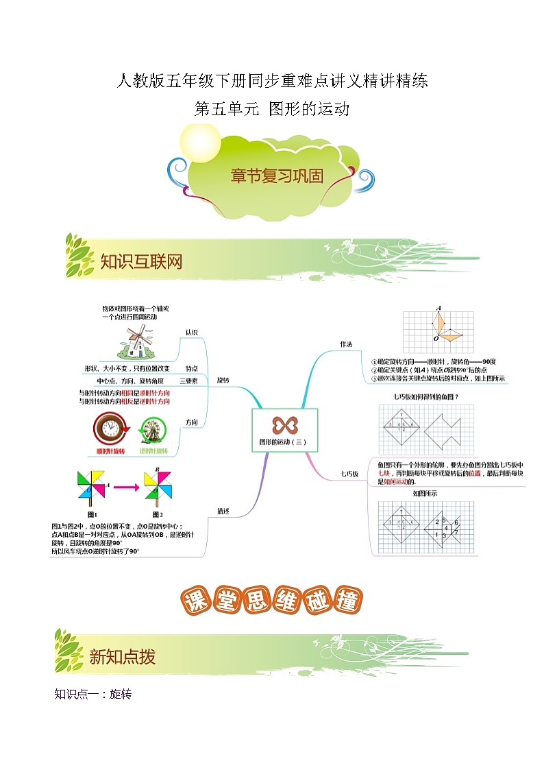 【期末复习】第五单元《图形的运动》——小学数学人教版五年级下册单元知识梳理+练习（原卷版+解析版）01