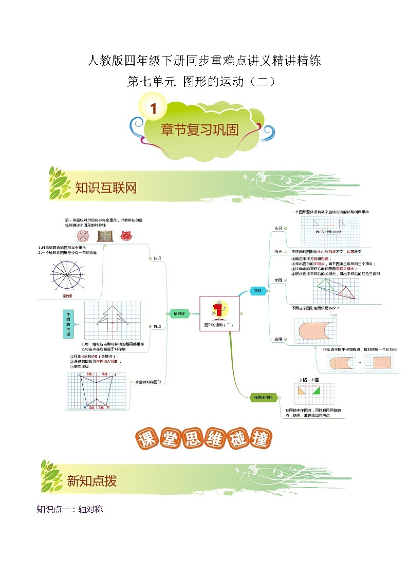 【期末复习】第七单元《图形的运动（二）》——小学数学人教版四年级下册单元知识梳理+练习（原卷版+解析版）01