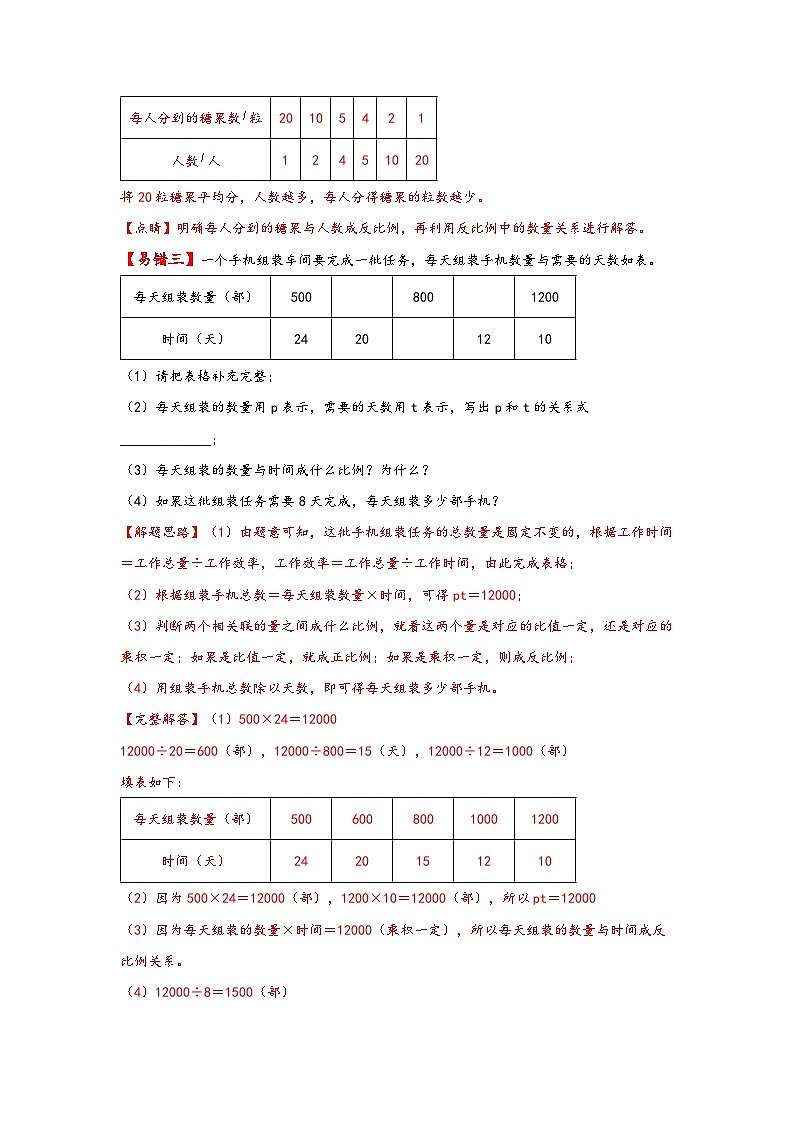 第9讲 反比例——2022-2023学年六年级数学下册期末专项复习（北师大版）（含答案） 练习03