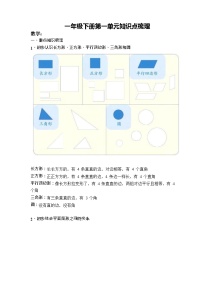 【期末复习】小学数学一年级下册人教版单元知识点梳理：第一单元