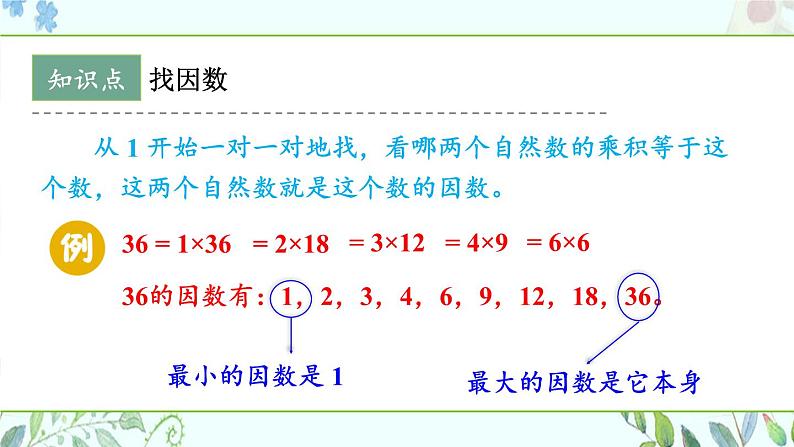 北5数上 整理与复习 第3课时 整理与复习（3）（倍数与因数） PPT课件+教案07