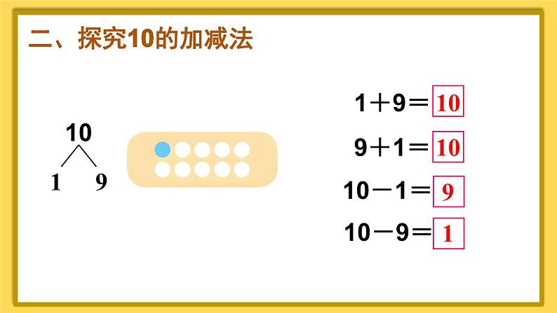 人教版数学1年级上册 5 6~10的认识和加减法  第11课时 10的加减法  PPT课件+教案+导学案04