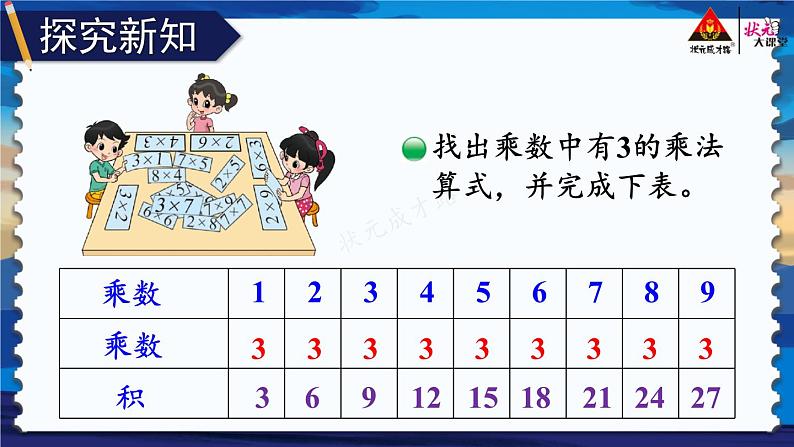 北2数上 八 6~9的乘法口诀  第4课时 做个乘法表  PPT课件+教案04