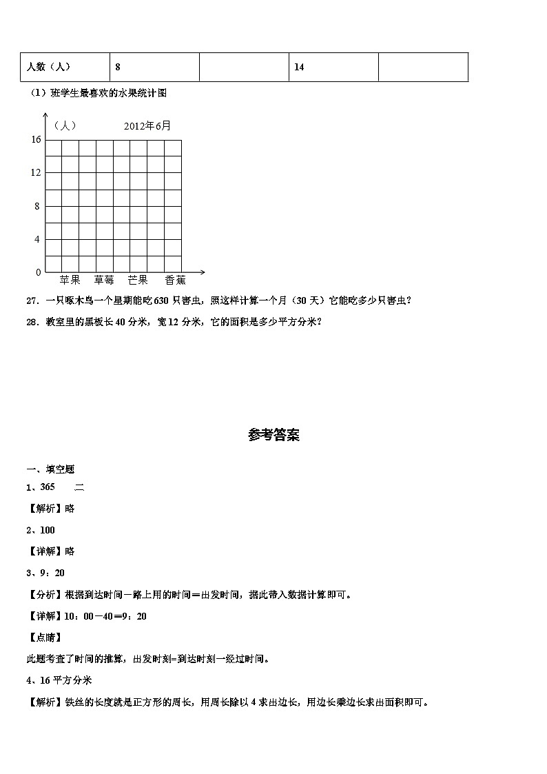 雷波县2022-2023学年三下数学期末质量检测模拟试题含解析03