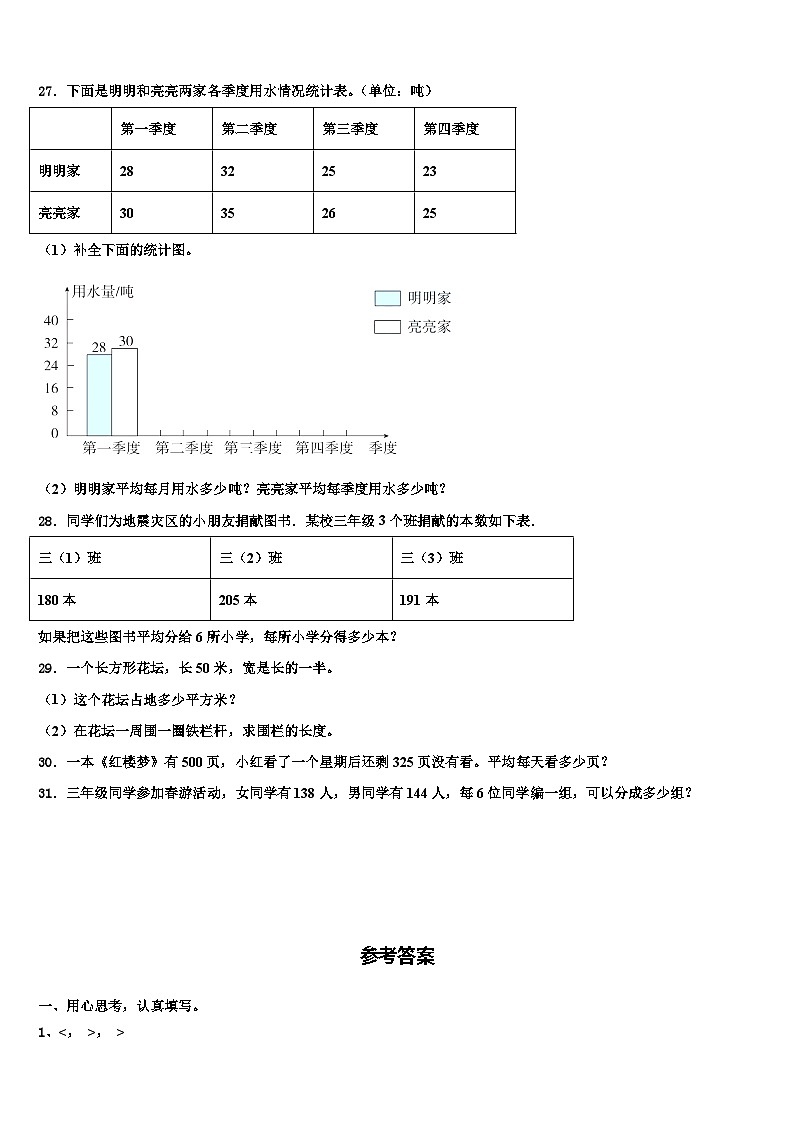 2023届双城市三年级数学第二学期期末综合测试模拟试题含解析第3页