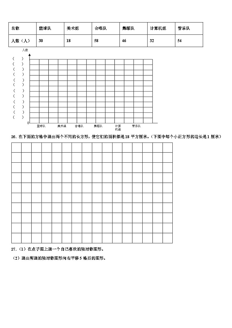 四川省内江市隆昌市2022-2023学年三年级数学第二学期期末调研模拟试题含解析第3页