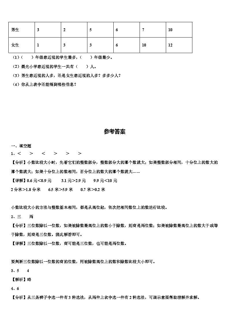 2022-2023学年四川省南充市嘉陵区三年级数学第二学期期末考试模拟试题含解析第3页