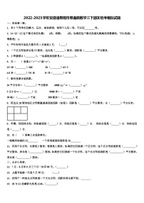 2022-2023学年安徽省阜阳市阜南县数学三下期末统考模拟试题含解析