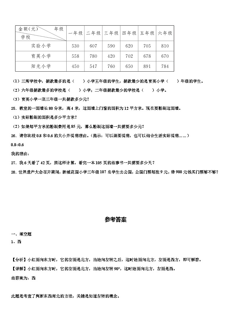 2022-2023学年安徽省铜陵市郊区三年级数学第二学期期末质量检测试题含解析03