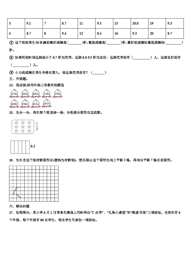 2022-2023学年河南省信阳市三年级数学第二学期期末学业质量监测试题含解析第3页