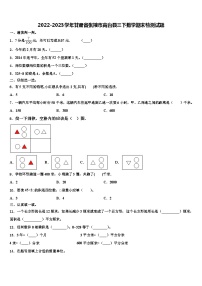 2022-2023学年甘肃省张掖市高台县三下数学期末检测试题含解析