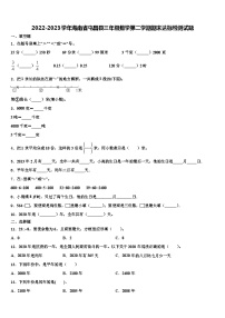 2022-2023学年海南省屯昌县三年级数学第二学期期末达标检测试题含解析