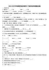 2022-2023学年淄博市张店区数学三下期末质量检测模拟试题含解析