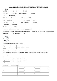 2023届云南省文山壮族苗族自治州西畴县三下数学期末检测试题含解析