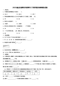 2023届山东省泰安市新泰市三下数学期末调研模拟试题含解析