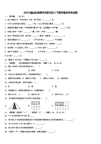 2023届山东省潍坊市奎文区三下数学期末统考试题含解析