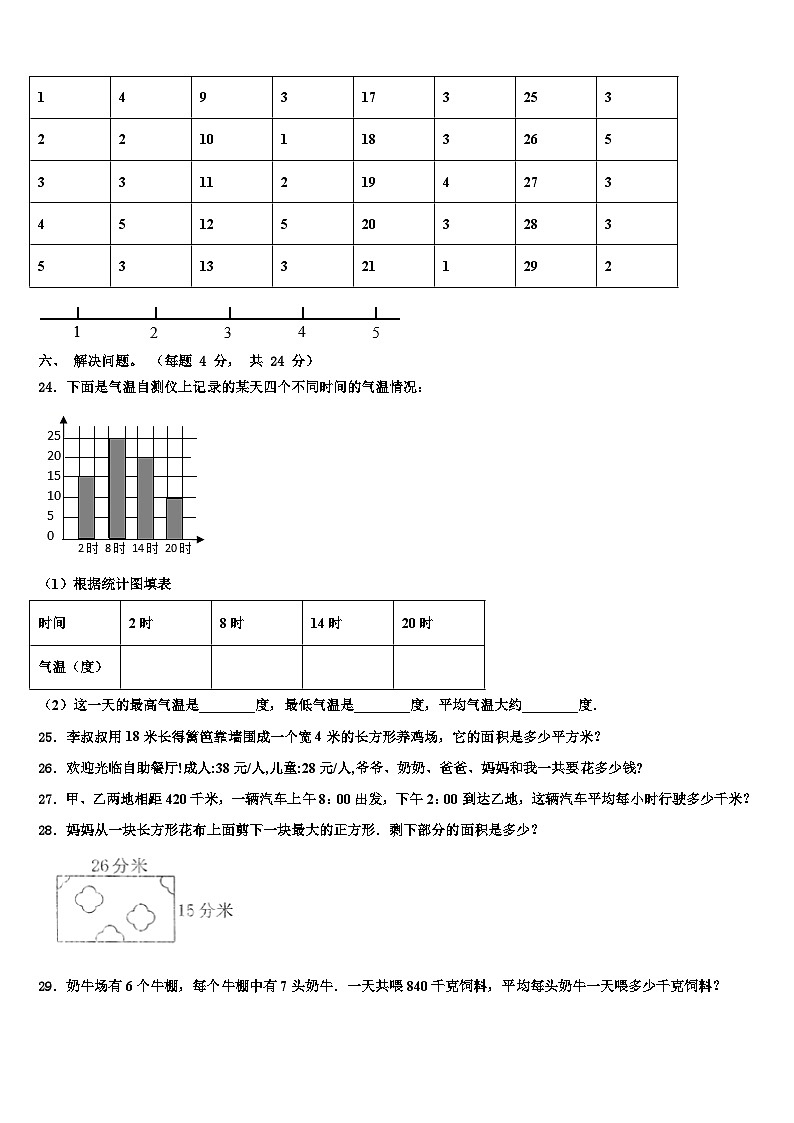 2023届天津市和平区万全第二小学三下数学期末学业质量监测模拟试题含解析03
