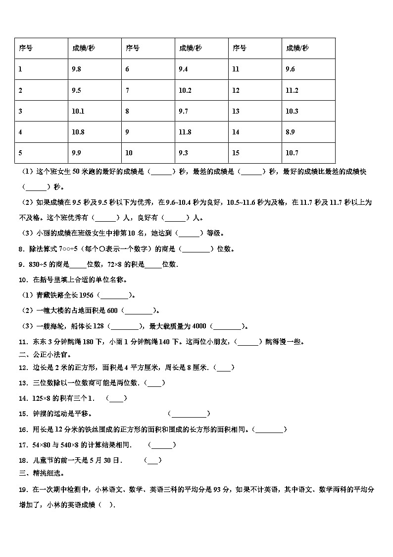 2023届杭州市滨江区三下数学期末经典模拟试题含解析第2页