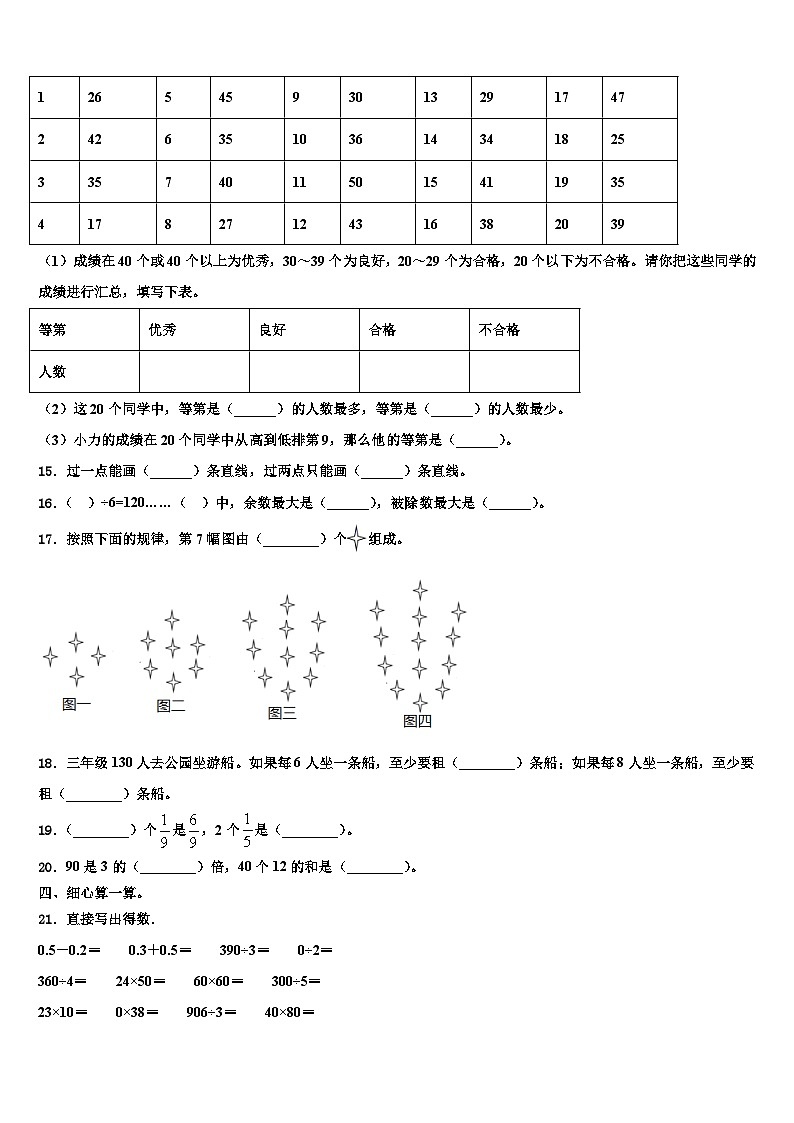 2022-2023学年洛阳市偃师市数学三下期末学业质量监测试题含解析第2页