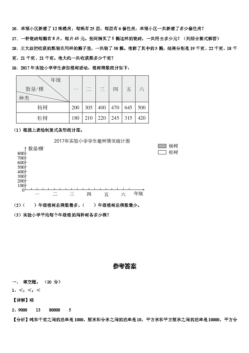 2023届河南省商丘市实验小学三年级数学第二学期期末质量跟踪监视模拟试题含解析第3页