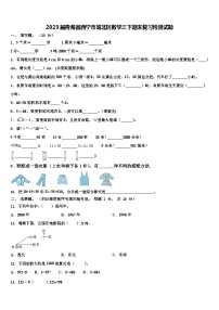 2023届青海省西宁市城北区数学三下期末复习检测试题含解析