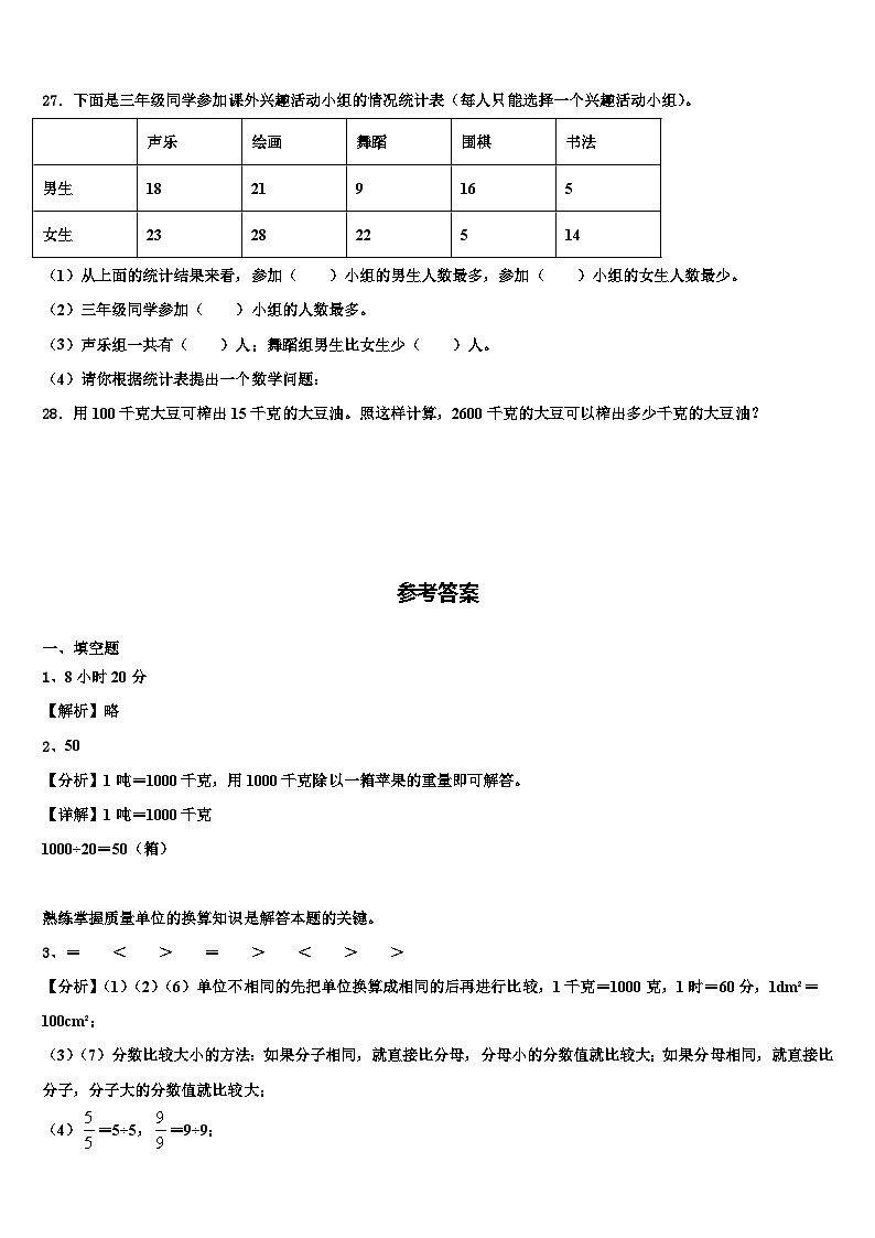2023届西安市阎良区三年级数学第二学期期末教学质量检测模拟试题含解析第3页