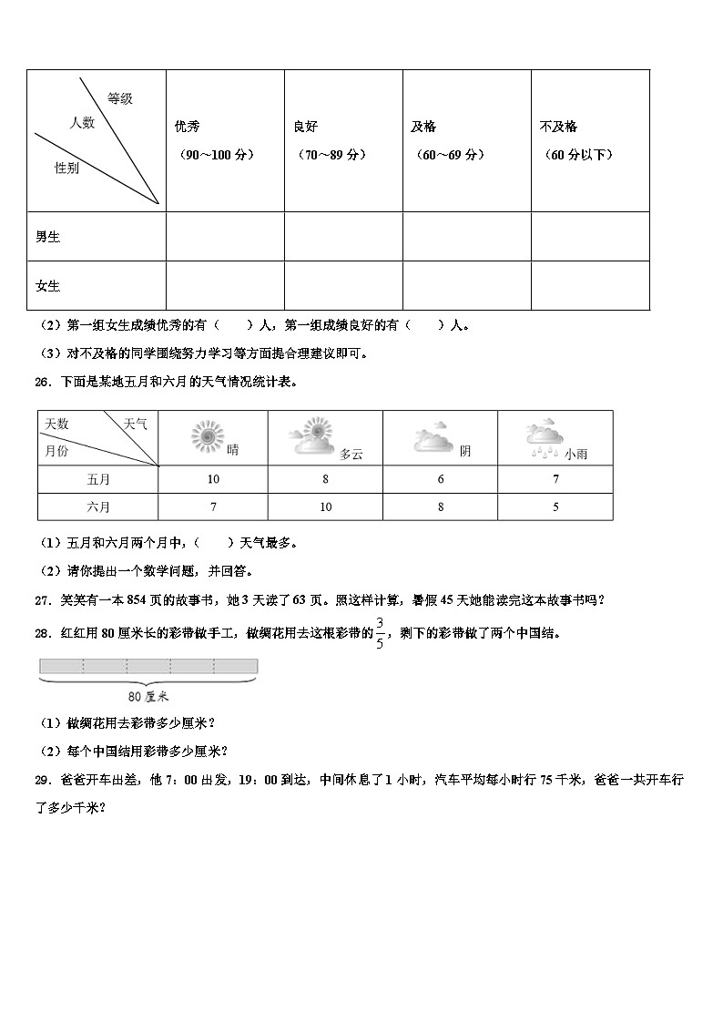 三亚市文昌市2022-2023学年三年级数学第二学期期末质量检测试题含解析第3页