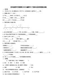 吉林省四平市梨树县2023届数学三下期末达标检测模拟试题含解析