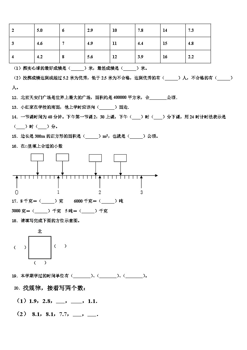 咸阳市礼泉县2023届三年级数学第二学期期末统考模拟试题含解析第2页