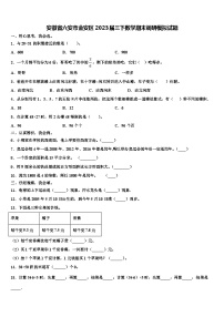 安徽省六安市金安区2023届三下数学期末调研模拟试题含解析