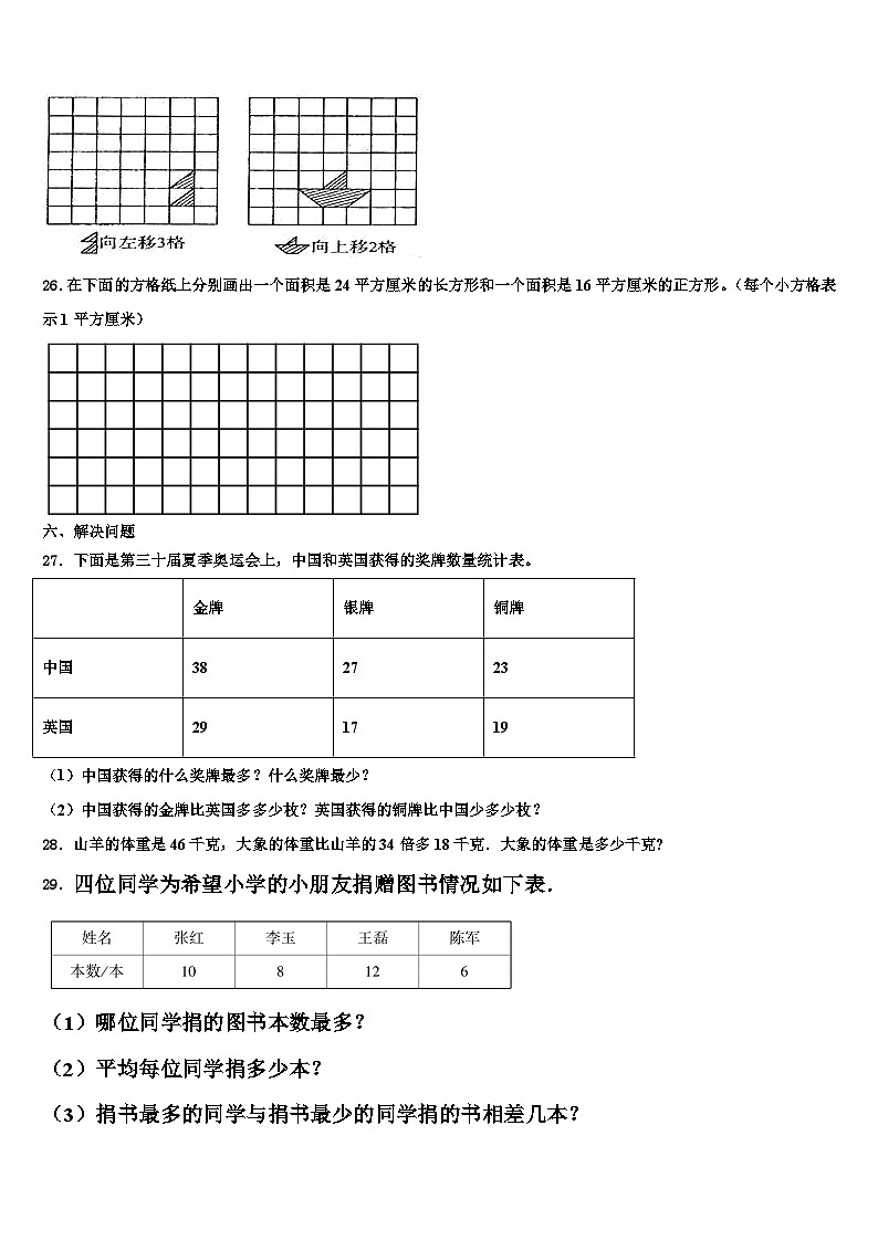 四川省乐山市峨边彝族自治县2022-2023学年三下数学期末学业水平测试模拟试题含解析第3页