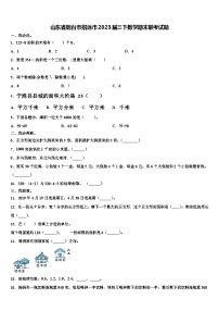 山东省烟台市招远市2023届三下数学期末联考试题含解析