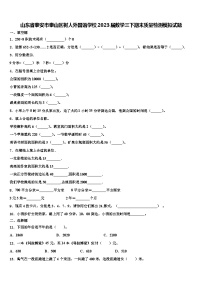 山东省泰安市泰山区树人外国语学校2023届数学三下期末质量检测模拟试题含解析