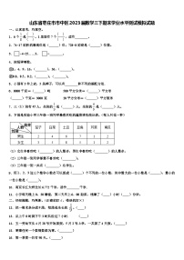 山东省枣庄市市中区2023届数学三下期末学业水平测试模拟试题含解析