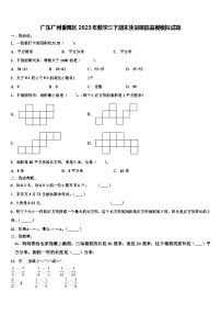 广东广州番禺区2023年数学三下期末质量跟踪监视模拟试题含解析