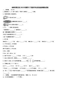 徐州市贾汪区2023年数学三下期末学业质量监测模拟试题含解析