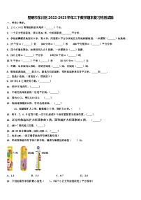 昆明市东川区2022-2023学年三下数学期末复习检测试题含解析