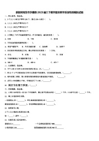 新疆阿克苏市沙雅县2023届三下数学期末教学质量检测模拟试题含解析