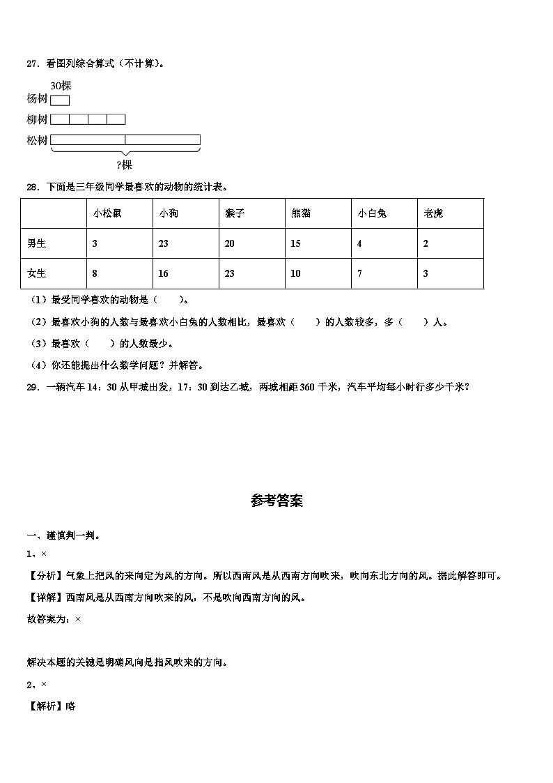 江苏省徐州市2022-2023学年三下数学期末检测试题含解析03
