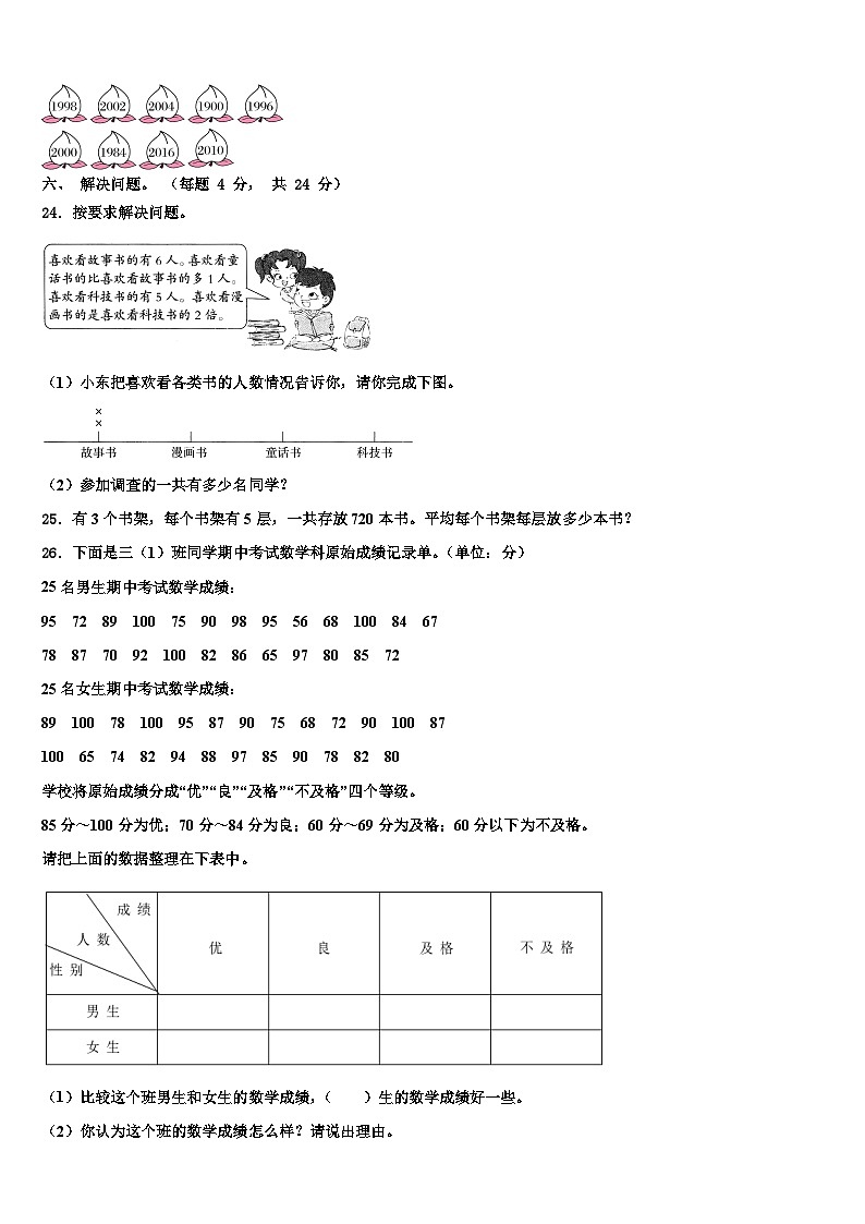 河南省漯河市舞阳县2023年三年级数学第二学期期末质量检测模拟试题含解析第3页