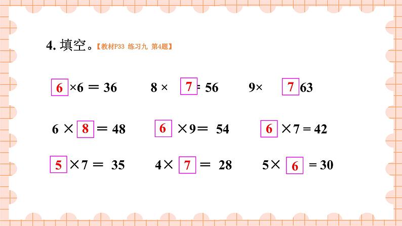 西南2数上 三 表内乘法（二）2. 8,9的乘法口诀 PPT课件+教案06