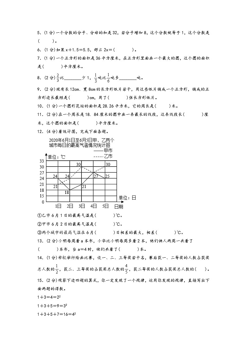 江苏省苏州市2022-2023学年五年级下学期数学期末质量调研卷三（苏州专版，苏教版）02