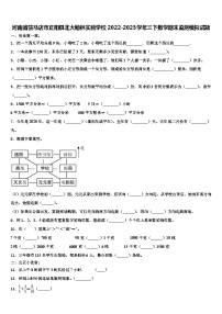 河南省驻马店市正阳县北大翰林实验学校2022-2023学年三下数学期末监测模拟试题含解析