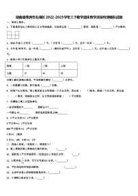 湖南省株洲市石峰区2022-2023学年三下数学期末教学质量检测模拟试题含解析