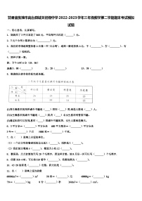 甘肃省张掖市高台县城关初级中学2022-2023学年三年级数学第二学期期末考试模拟试题含解析