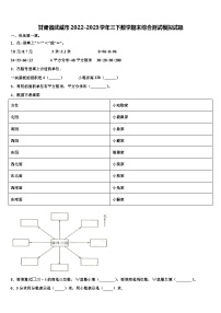 甘肃省武威市2022-2023学年三下数学期末综合测试模拟试题含解析